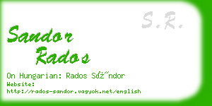 sandor rados business card